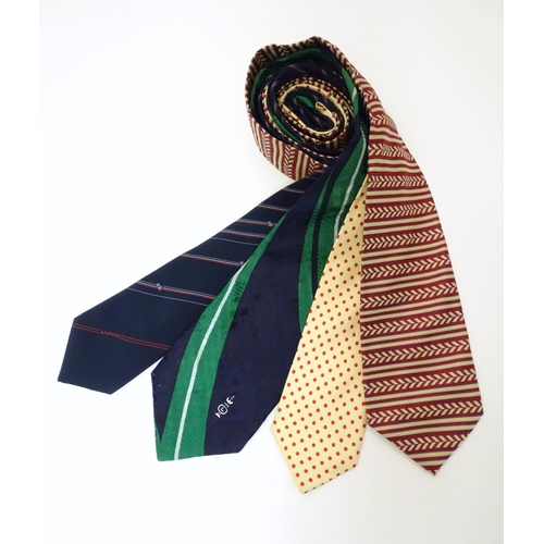 766 - 4 ties of various colours and designs by Lanvin, Paris and Harrods (4)