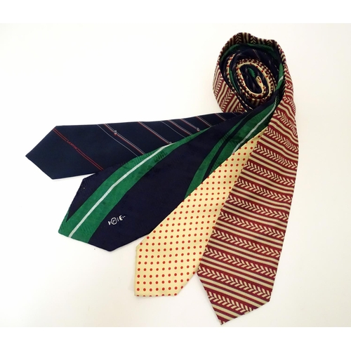 766 - 4 ties of various colours and designs by Lanvin, Paris and Harrods (4)