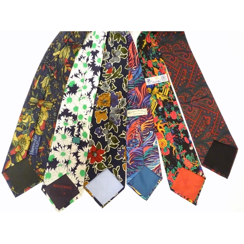 767 - 6 floral silk ties to include  Hilditch & Key, Prochownick, The White House and others  (6)