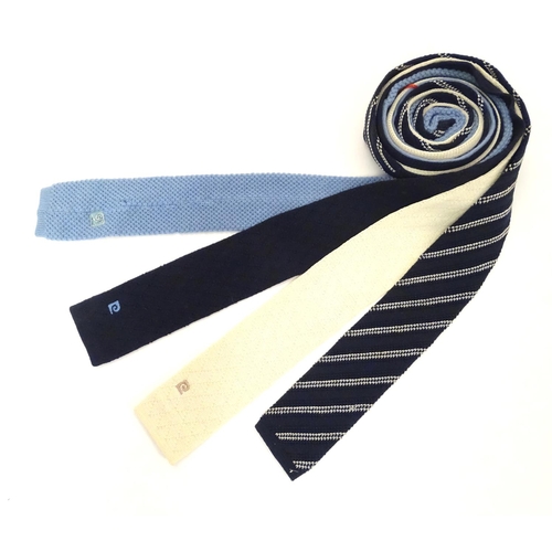 775 - 4 Knitted ties to include, 1 Ted Lapidus, Paris and 3 Pierre Cardin (4)