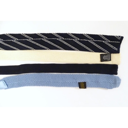 775 - 4 Knitted ties to include, 1 Ted Lapidus, Paris and 3 Pierre Cardin (4)