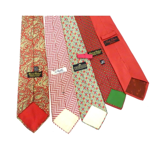 777 - 5 assorted silk ties including Martell, Harvie & Hudson, Angelo of London and Carlo Colombo for Tie ... 