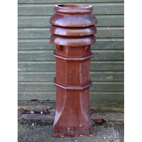 795 - Garden & Architectural, Salvage: a large Victorian salt glazed three ring louvre chimney pot, approx... 