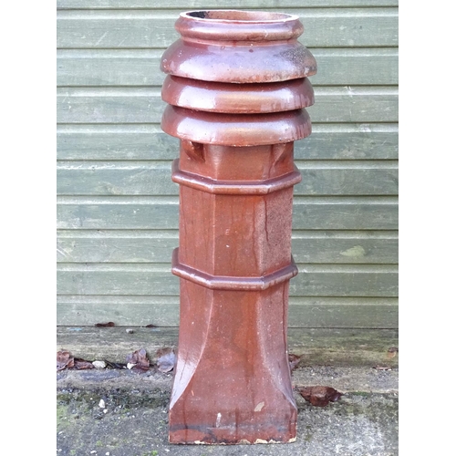 795 - Garden & Architectural, Salvage: a large Victorian salt glazed three ring louvre chimney pot, approx... 