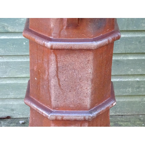 795 - Garden & Architectural, Salvage: a large Victorian salt glazed three ring louvre chimney pot, approx... 