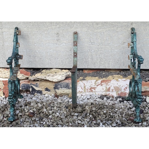 799 - A mid 19thC Coalbrookdale style cast iron table frame, 
decorated with serpent and grapes (see desig... 