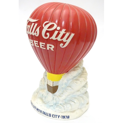 1116 - Advertising Brewiana : An American bar top plaster adverting model formed as a hot air balloon tilte... 