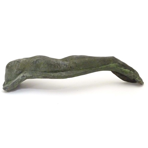 819 - A 19thC cast bronze sculpture modelled as the right arm and hand of a man. Approx. 10 1/4