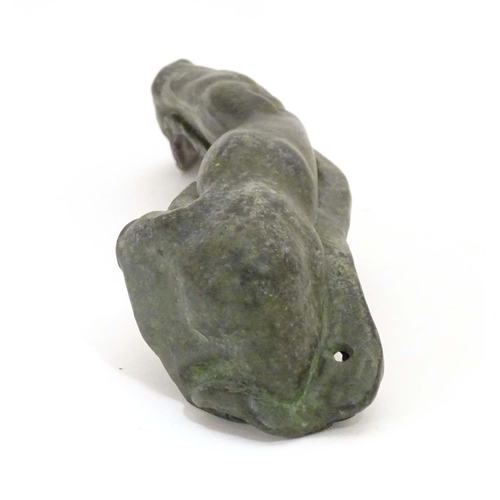 819 - A 19thC cast bronze sculpture modelled as the right arm and hand of a man. Approx. 10 1/4