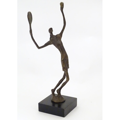 828 - A late 20th / early 21stC Bronzart Casting Company bronze sculpture Match Point, modelled as a femal... 