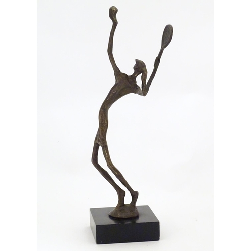 828 - A late 20th / early 21stC Bronzart Casting Company bronze sculpture Match Point, modelled as a femal... 