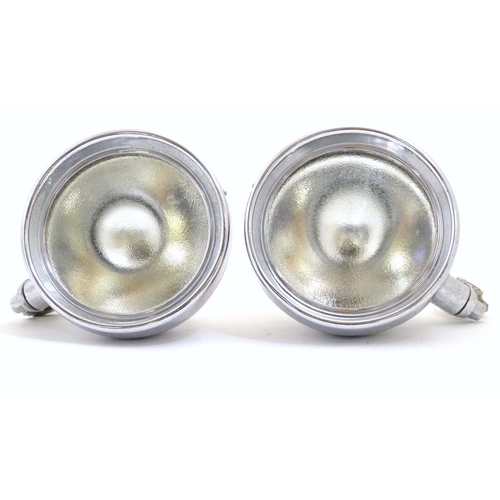 938 - Automobilia : A pair of 1930's car headlamps by Rotax, with chromed finish and frosted glass, each 9... 