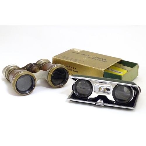 957 - Late 19th / early 20thC opera glasses, together with Rand No. 1 pocket size opera binoculars for the... 