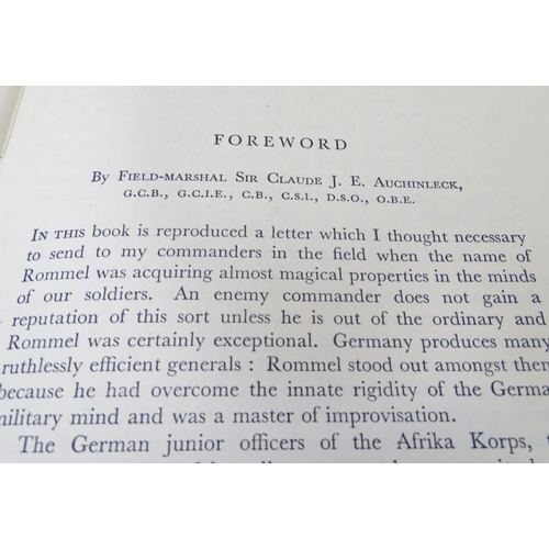 582 - Militaria, book: 'Rommel' (Desmond Young, pub. Collins 1950) with monochrome photographic plates, 28... 