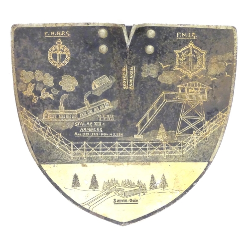 591 - Militaria, Second World War / World War II / WW2:

A decorated shovel blade, painted with the emblem... 