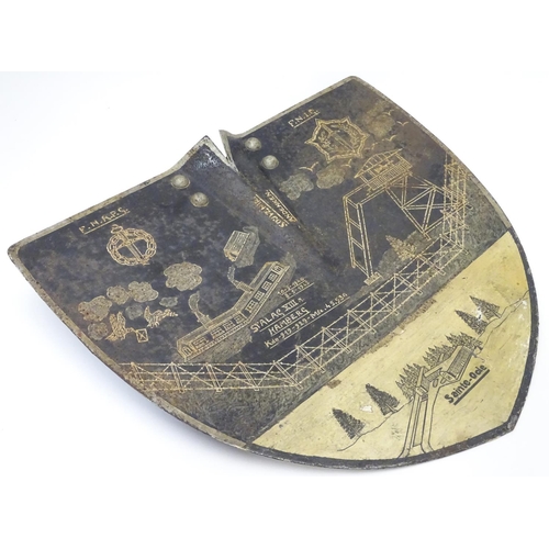 591 - Militaria, Second World War / World War II / WW2:

A decorated shovel blade, painted with the emblem... 