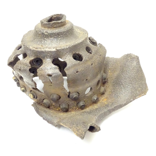 592 - Militaria : WW2 Crash site relic V2 Rocket combustion chamber

The partial combustion chamber of a V... 