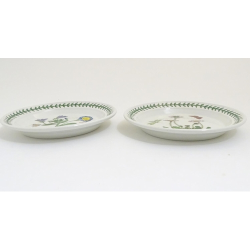 185 - Five items of Portmeirion wares comprising a large bowl, an oval serving plate, two dishes and a cer... 