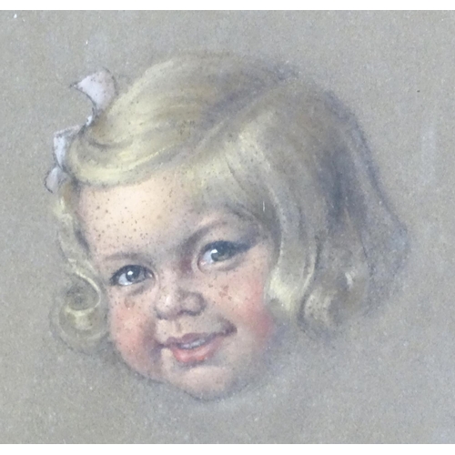 1648 - Tom Purvis, XX, Pastel drawing on paper, A portrait of young girl. Signed lower left. Approx. 18