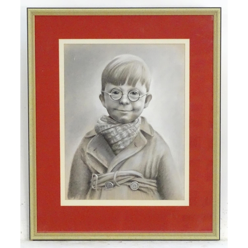 1653 - Helen M Craine, XX, Pastels, A portrait of a young boy with glasses. Signed and dated 1994 lower mid... 