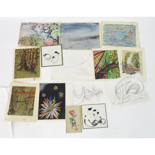 1694 - Vera Tonkonoguy (act. 1950-1980), A collection of works to include watercolour, ink and collage. Dep... 