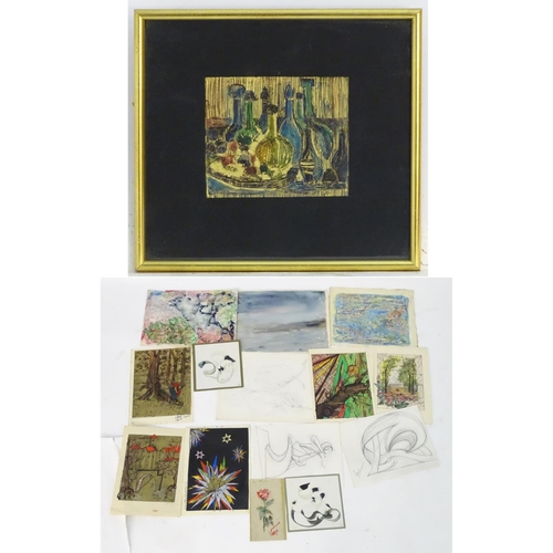 1694 - Vera Tonkonoguy (act. 1950-1980), A collection of works to include watercolour, ink and collage. Dep... 