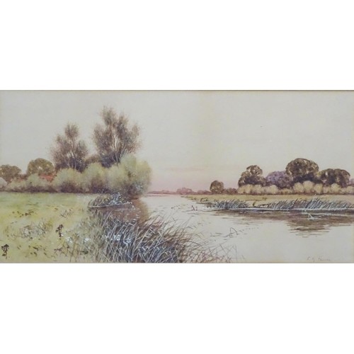 1666A - F. G. Fraser, Also known as F. Gordon, Alex Gordon, etc., XX, Watercolour and gouache, The Ouse in t... 