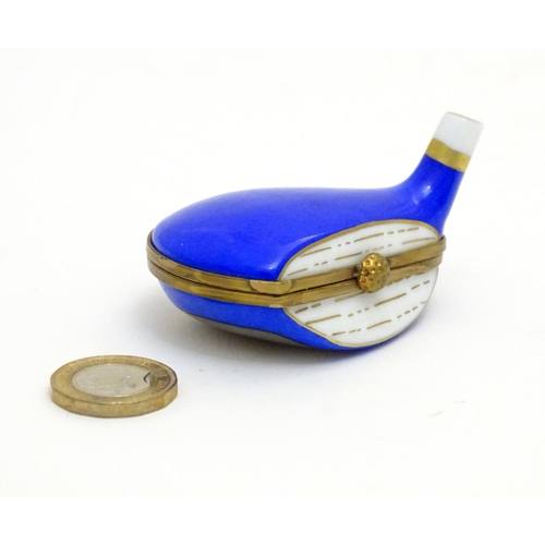 103 - A French trinket box formed as the head of a golf club produced by Limoges, France for the Dubai Cre... 