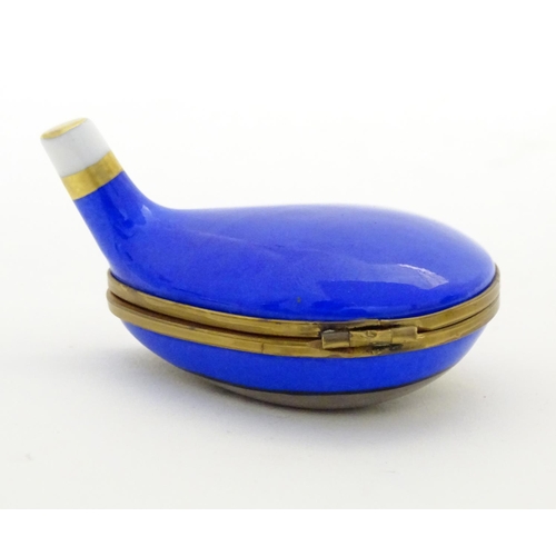 103 - A French trinket box formed as the head of a golf club produced by Limoges, France for the Dubai Cre... 