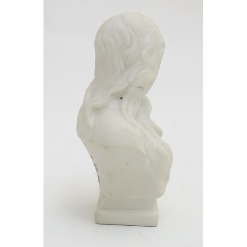 107 - A W. H. Goss parian bust depicting Lady Godiva. Marked verso. Approx. 4 1/4