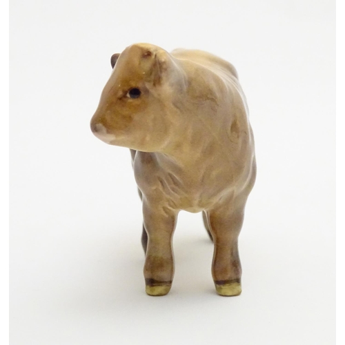 157 - A Beswick Highland calf, model no. 1827D, designed by Arthur Gredington. Marked under. Approx. 3