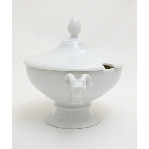 160 - A large white Rosenthal pedestal soup tureen and cover on stand, together with two smaller examples.... 