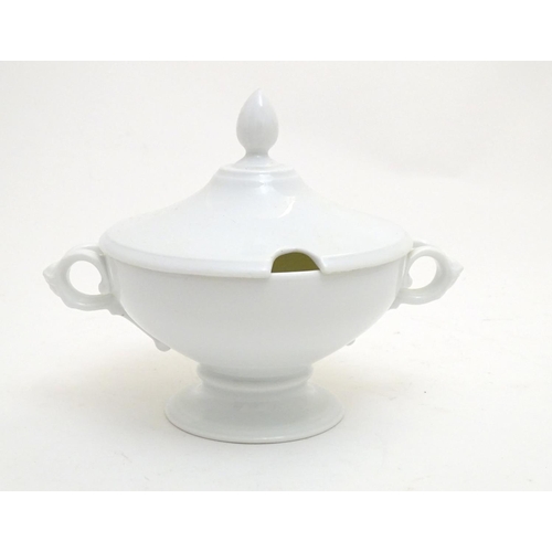 160 - A large white Rosenthal pedestal soup tureen and cover on stand, together with two smaller examples.... 