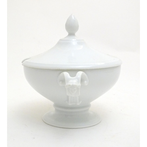 160 - A large white Rosenthal pedestal soup tureen and cover on stand, together with two smaller examples.... 