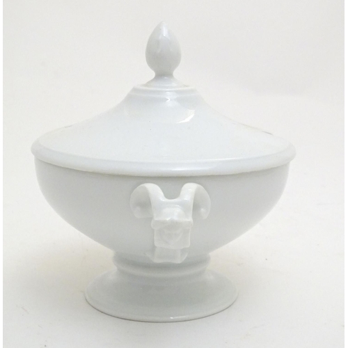 160 - A large white Rosenthal pedestal soup tureen and cover on stand, together with two smaller examples.... 