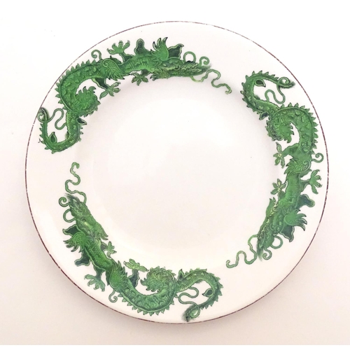 167 - Five Copeland Spode dessert plates with stylised dragon detail to borders. Produced for John Mortloc... 