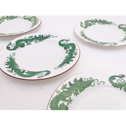 167 - Five Copeland Spode dessert plates with stylised dragon detail to borders. Produced for John Mortloc... 