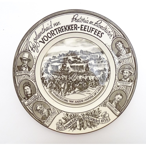 170 - Seven Royal Doulton plates with transfer decoration entitled Voortrekker-Eeufees, made to commemorat... 