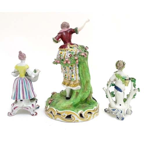 84 - A Derby porcelain figural group with two figures, a kneeling gentleman fitting a slipper on a young ... 