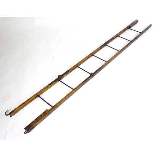 1536 - Garden & Architectural, Salvage: an 19thC Hodgkinson's Derby Patent folding portable ladder, in thre... 