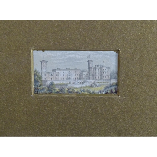 823 - Four 19thC miniature George Baxter (1804-1867) needlepoint prints to include Victoria and Albert, th... 