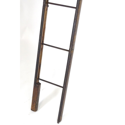 1536 - Garden & Architectural, Salvage: an 19thC Hodgkinson's Derby Patent folding portable ladder, in thre... 