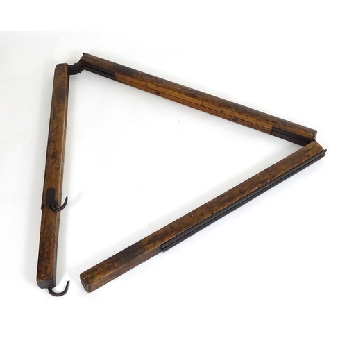 1536 - Garden & Architectural, Salvage: an 19thC Hodgkinson's Derby Patent folding portable ladder, in thre... 