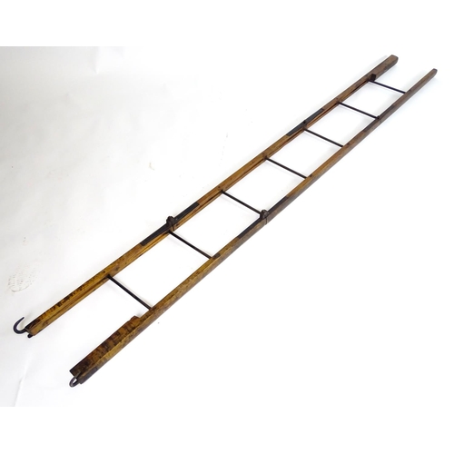 1536 - Garden & Architectural, Salvage: an 19thC Hodgkinson's Derby Patent folding portable ladder, in thre... 