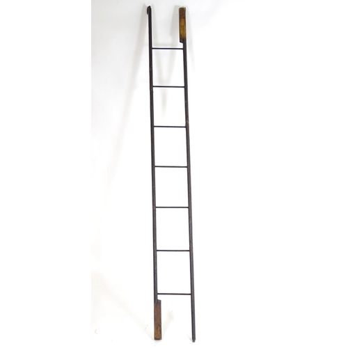 1536 - Garden & Architectural, Salvage: an 19thC Hodgkinson's Derby Patent folding portable ladder, in thre... 