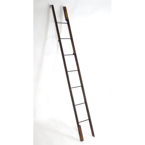 1536 - Garden & Architectural, Salvage: an 19thC Hodgkinson's Derby Patent folding portable ladder, in thre... 