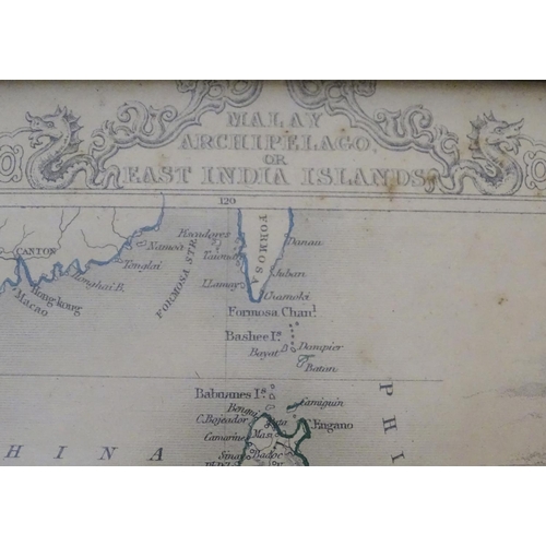 804 - Map: A 19thC engraved and hand coloured map after J. Rapkin depicting Malay Archipelago or East Indi... 