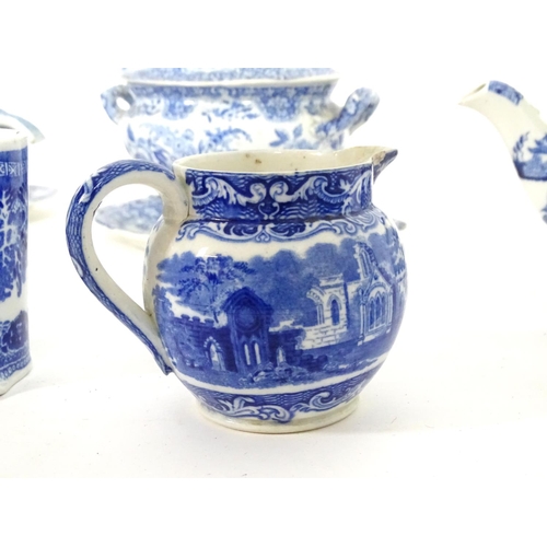 179 - A large quantity of assorted blue and white wares to include Wedgwood Willow pattern teapot, a Wedgw... 