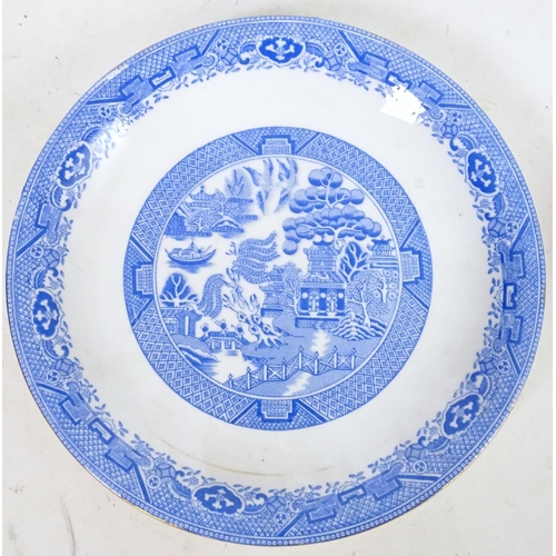 179 - A large quantity of assorted blue and white wares to include Wedgwood Willow pattern teapot, a Wedgw... 