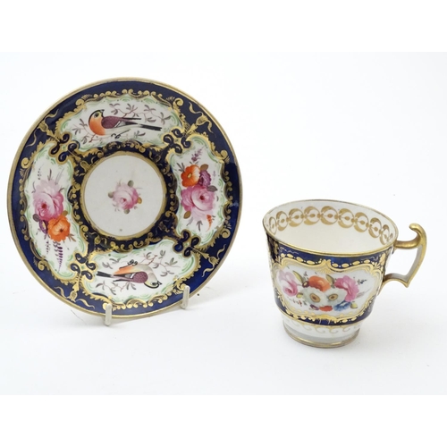 182 - A large quantity of 19thC and later assorted cups and saucers to include Copeland Garrett with hand ... 